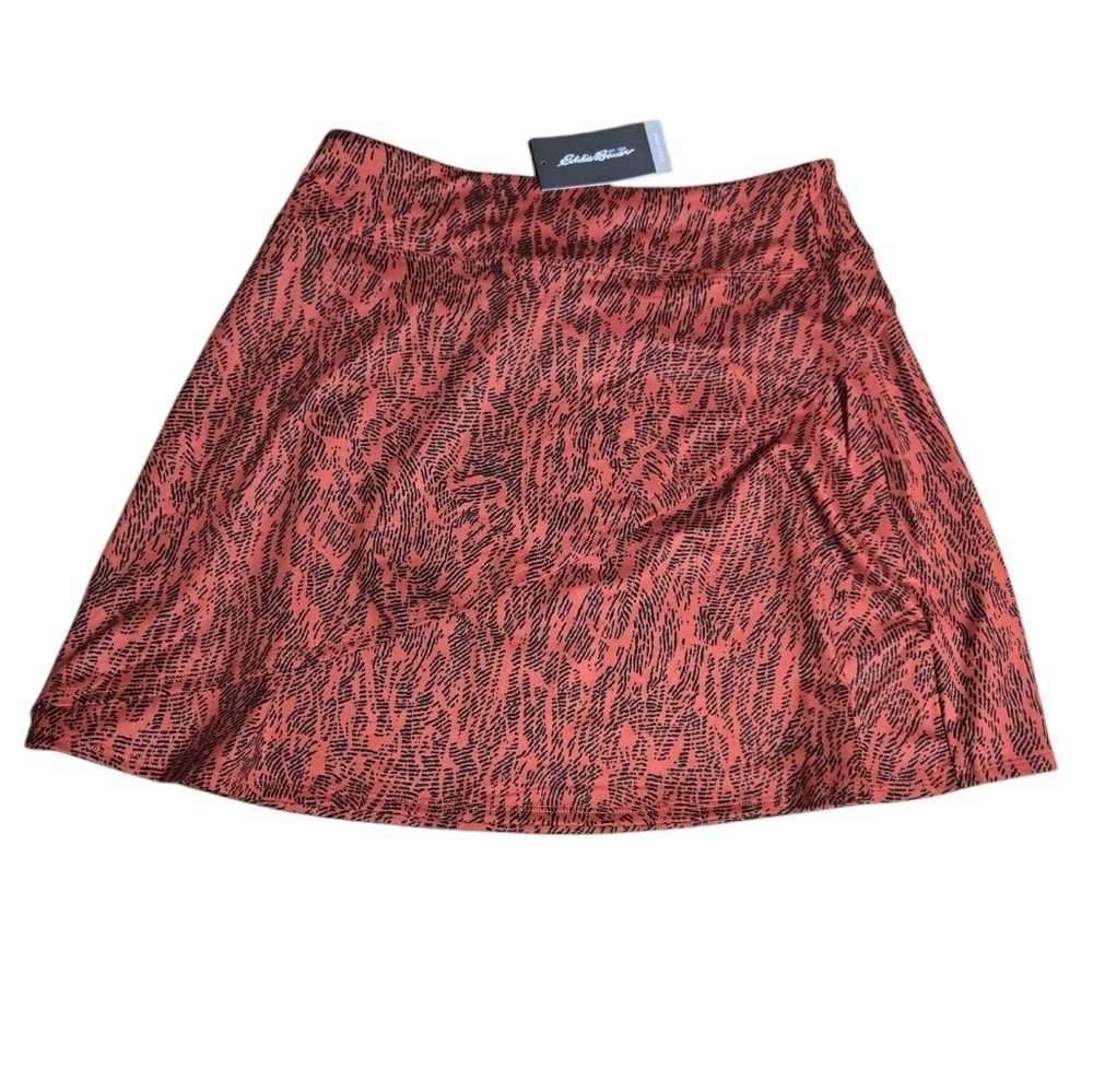 Eddie Bauer Kacey Athletic Skirt Red/orange Size Large Animal Print